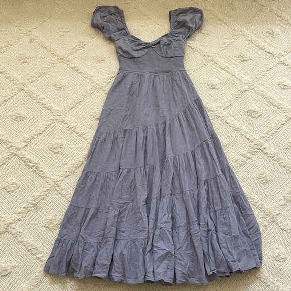 New Free People Sundrenched Puff Sleeve Maxi Dress - Picture 4 of 7